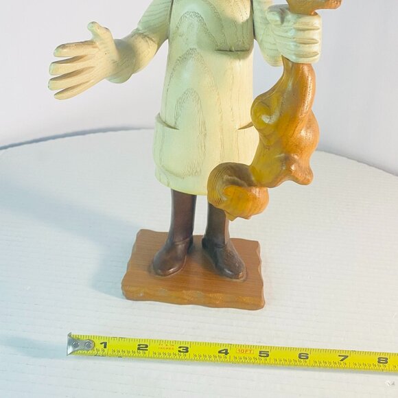 Vintage ROMER Italian Sculpture in Carved Wood12"-Pediatrician with Newborn Baby - Picture 5 of 17